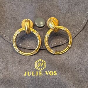 Julie Vos Gold Textured Hoop Earrings